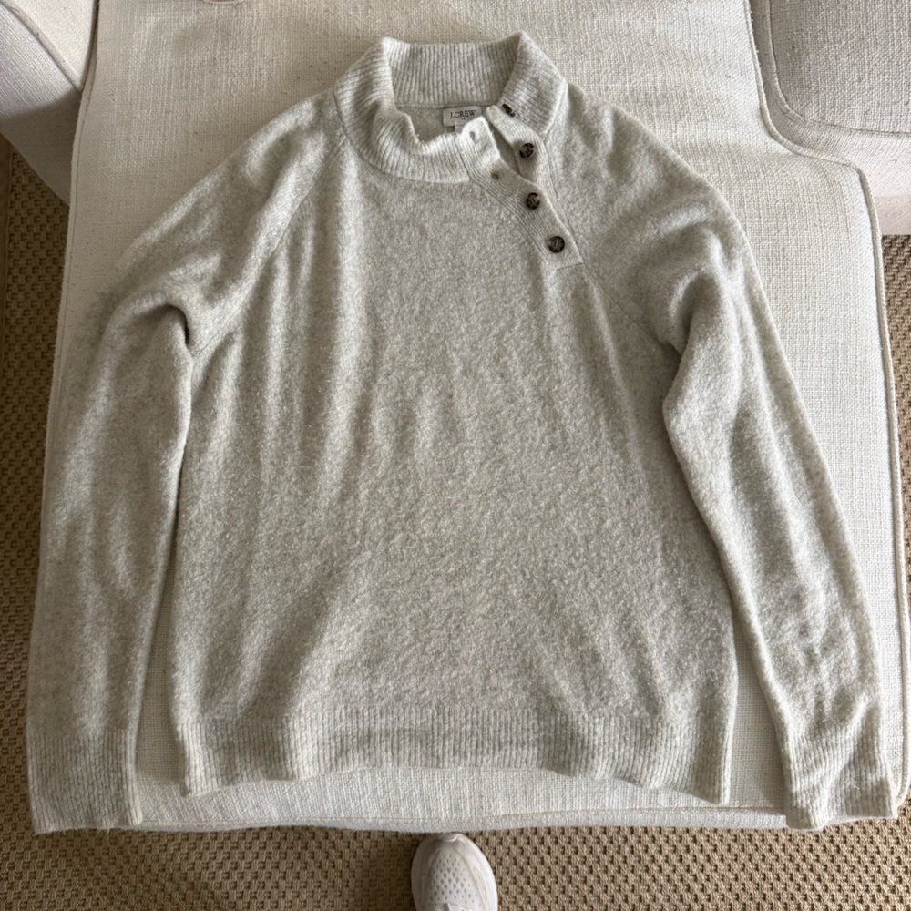 J. Crew Beige/Light Gray Turtleneck Sweater